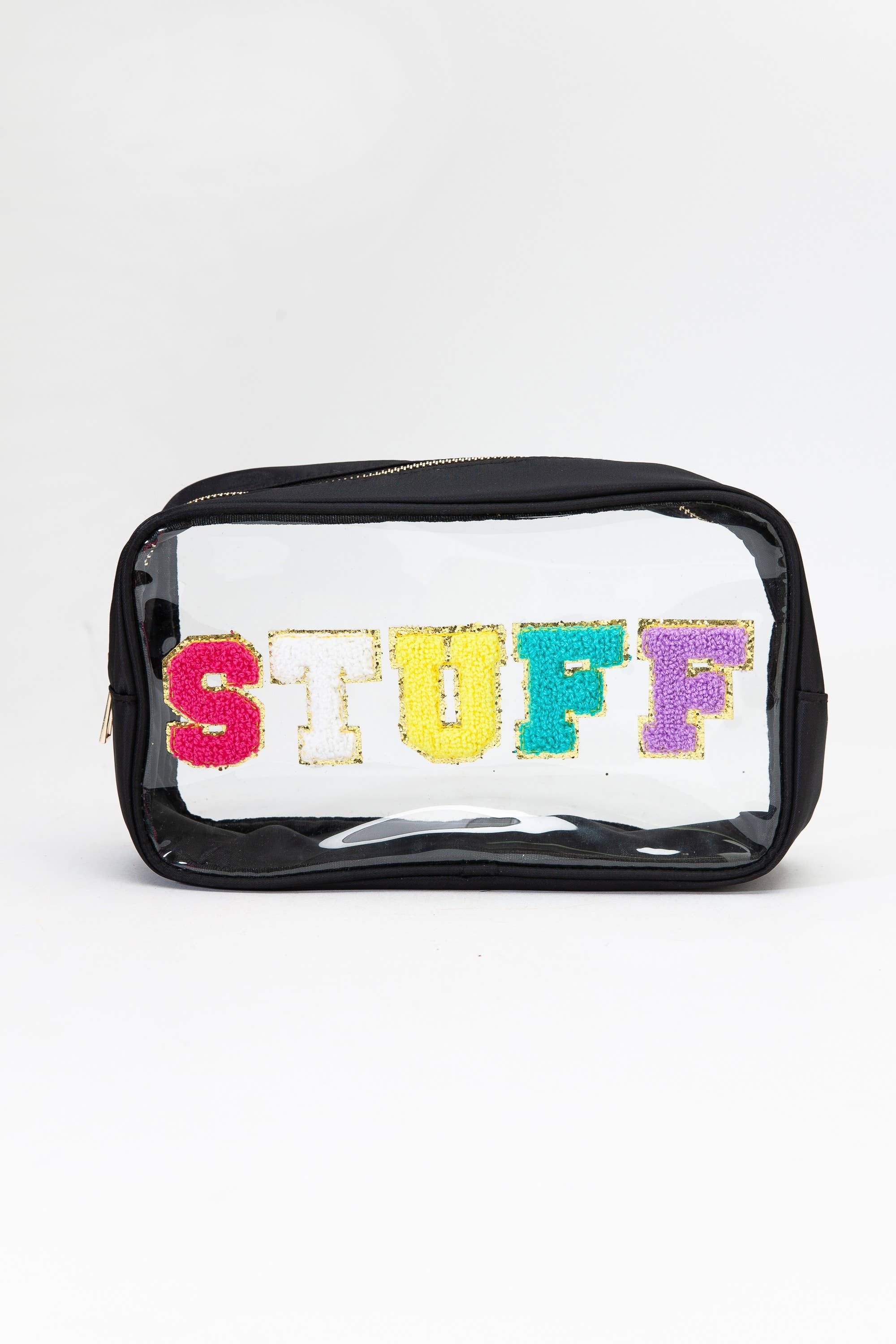 LARGE CLEAR STUFF TRAVEL COSMETIC MAKEUP POUCH